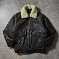 【90s】 G-1 A-2フライトレザージャケット ムートン襟ボア