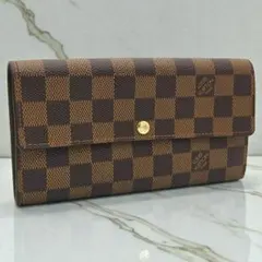 ルイヴィトン ダミエ エベヌ 長財布 ポルトフォイユ サラ N61734 茶