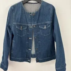 ドレスキップ　ノーカラー　デニムジャケット　Lのサムネイル