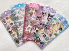 サンリオ　ドロップジェリーシール⋈*。5枚セット　はぴだんぶい　日焼けキティ