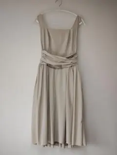 FOXEY NEW YORK ノースリーブひざ丈ワンピース ベージュ 38