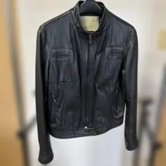 イタリア製レザージャケット 革ジャン ブルゾン ブラック レディース