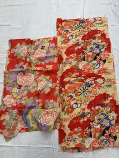 昭和レトロ 古布はぎれまとめ売り 着物リメイク素材