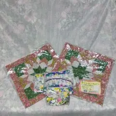 【クッションカバー】パッチワーク風 花柄 2枚セット 花柄ポーチ等まとめ売り