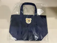 フェイラー　オールドテディ　ワッペントートバッグ　紺　ネイビー