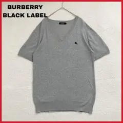 BURBERRY BLACK LABEL リネン混紡 サマーニット ホース刺繍