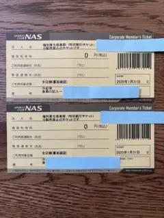 スポーツクラブ　NAS　施設利用券　10枚 スポーツクラブNASの施設利用券10枚セット