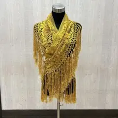 【美品】　フラメンコ　マントンシージョ刺繍　黄色 試着対象商品（マントン・シージョ）