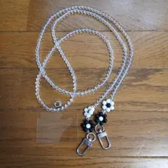 スマホショルダー　ビーズ フラワー