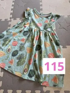 ユナイテッドアローズ　フルーツ柄ノースリーブワンピース 115cmのサムネイル