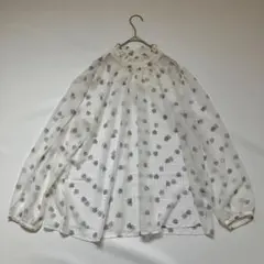 美品✨　フランシュリッペ　おこのみフリルブラウス　大きいサイズ　花柄のサムネイル