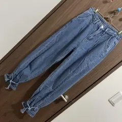 SHEIN リボン付きライトブルーデニム 28