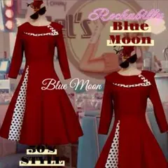 Rockabilly♬レッド&ドット　ワンピース✴︎新品未使用