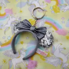 ミニー耳型　ヘアバンド グレー シーケンスタイプ