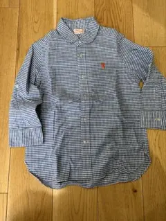 【美品】coen 青と白のチェックシャツ