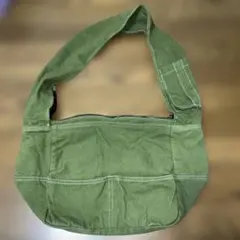 オリーブグリーン キャンバス ショルダーバッグ