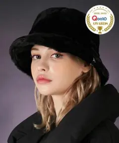 【未使用】VARZAR ブラック バケットハット ファー仕立