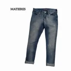 スキニーデニムパンツ ストレッチ ロールアップ 細身シルエット S ブルー 春夏