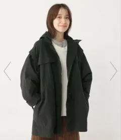 studio CLIP ミリタリーブルゾンベスト　チャコール　2way