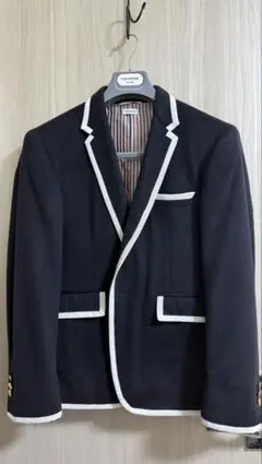 THOM BROWNE カシミヤジャケット SIZE1 ホワイトパイピングのサムネイル