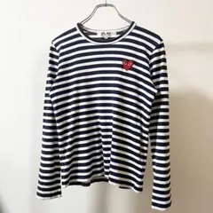 AD2005 プレイコムデギャルソン 長袖ボーダーTシャツ ハート刺繍