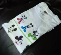 90s ミッキーマウス Tシャツ Lシングルステッチ