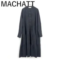 MACHATT 】マチャット ギャザーティアード ワンピース 七分袖 カーキ