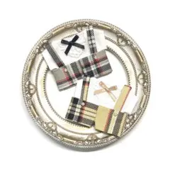 タイムセール！10cmぬい服　グレーベージュチェック4点セット