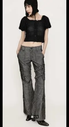 SLY WASHED CORDUROY FLARE パンツ(カーキ)サイズ1