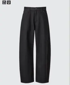 ワイドテーパードジーンズ　UNIQLO ユニクロ　　黒　ブラック　デニム