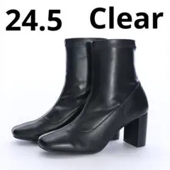 【一回のみ】Clear ストレッチショートブーツ Lサイズ24.5