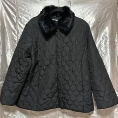 ♬値下げします^_^ファー襟付き黒キルティングジャケット