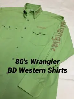 レア Wrangler 金糸刺繍入り 長袖 ウェスタン シャツ 80s