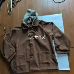 ブラウン フード付きジャケット、３Lサイズ