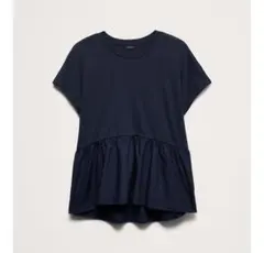 BANANA REPUBLIC ペプラム 半袖 カットソー ネイビー Sのサムネイル