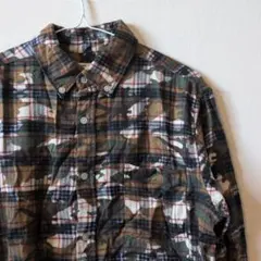 【値下げ】SEVENDAYS=SUHDAY メンズ　ネルシャツ　迷彩柄　Lサイズのサムネイル