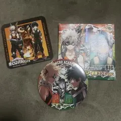 僕のヒーローアカデミア 展限定 爆豪勝己 緑谷出久 缶バッチ コースター セット