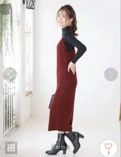 新品値下げ⭐︎Grandeir ボルドー ノースリーブニットワンピース サイズ9