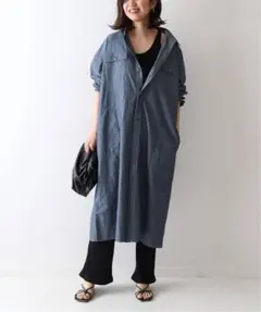 ★新品★ フレームワーク ダンガリーシャツ ワンピース ネイビーのサムネイル