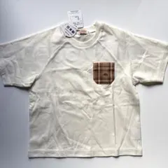 ★未使用、タグ付き★ミキハウス　半袖Tシャツ　ロゴ　チェック　110cm