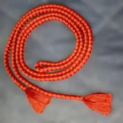 オレンジ 編み込み 帯締め 房付き