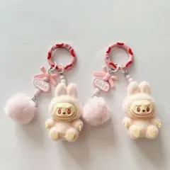 ラブブ キーホルダー ピンク