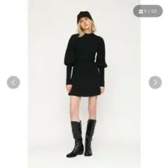 SLY パフスリーブニットワンピース