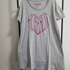 ROSE BUD ハートプリント Tシャツ グレー F　チュニック　ワンピースのサムネイル