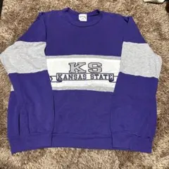 島*人様 80s usa製 カレッジスウェット　ボーダー　海外ストリート　短丈