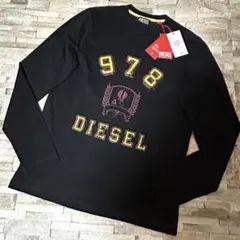 【新品】DIESEL ディーゼル／クラック加工 デザイン ロンT カットソー S