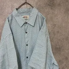 90s vintage 半袖　柄シャツ　レーヨン　メンズ　XL 古着　個性派