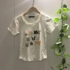 Anna Nicola 刺繍Tシャツ 白 M 半袖 ガーリー ナチュラルのサムネイル
