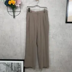 スラックス とろみ M相当 ベージュ 無地 伸縮性有 レディース