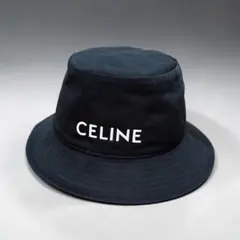 【新品】CELINE セリーヌ バケットハット 刺繍ロゴ入りコットン